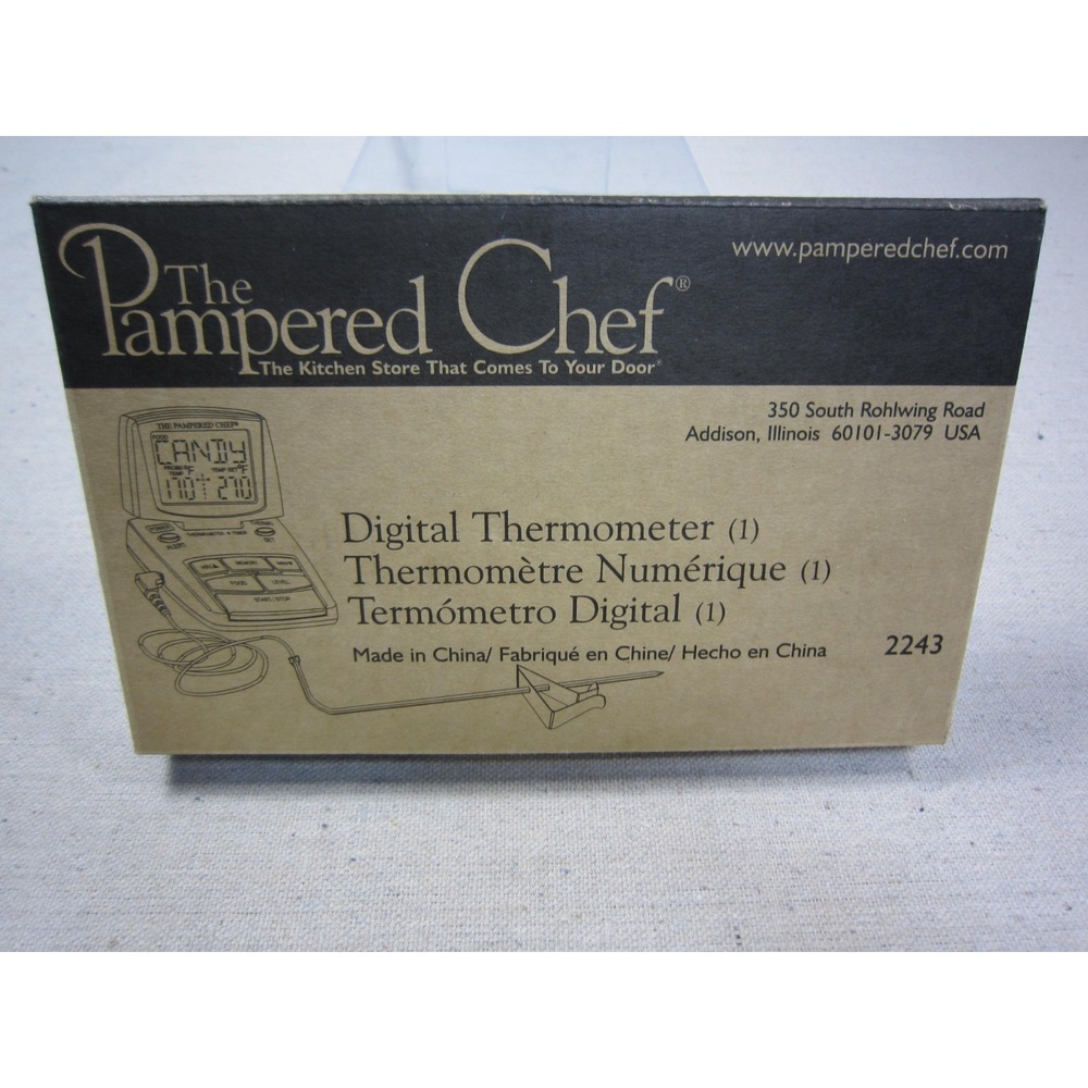 The Pampered Chef Digital Thermometer 2243 with Wired Probe and Timer Retired